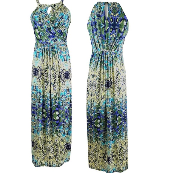 Cynthia Rowley Dresses & Skirts - CYNTHIA Rowley Maxi Floral Multi color high neck halter Dress  Sz 6